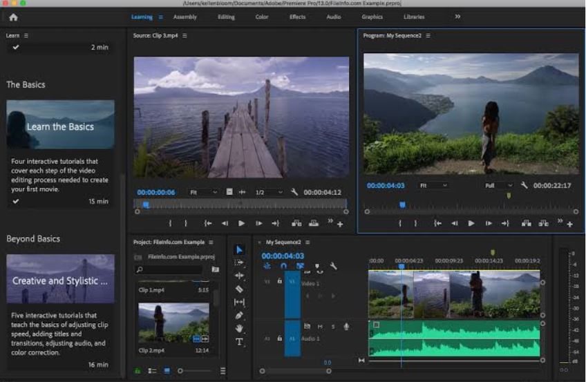 Adobe Premiere Pro CC 2020 Workspace